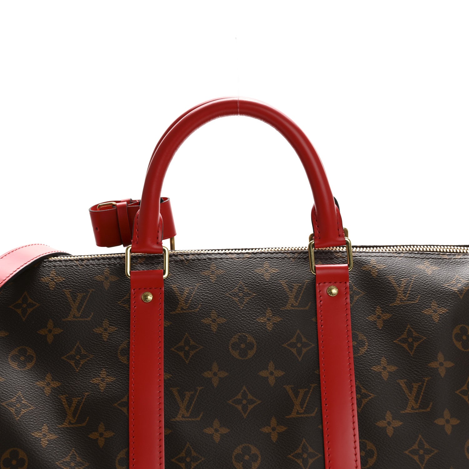 Louis Vuitton Calfskin Monogram Keepall Bandouliere 50 Coquelicot 7 of 9