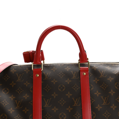 Louis Vuitton Calfskin Monogram Keepall Bandouliere 50 Coquelicot 7 of 9
