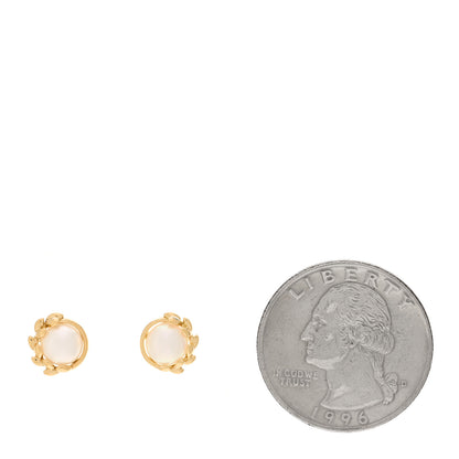 Tiffany 18k Yellow Gold Pearl Paloma Picasso Olive Leaf Earrings 2 of 5