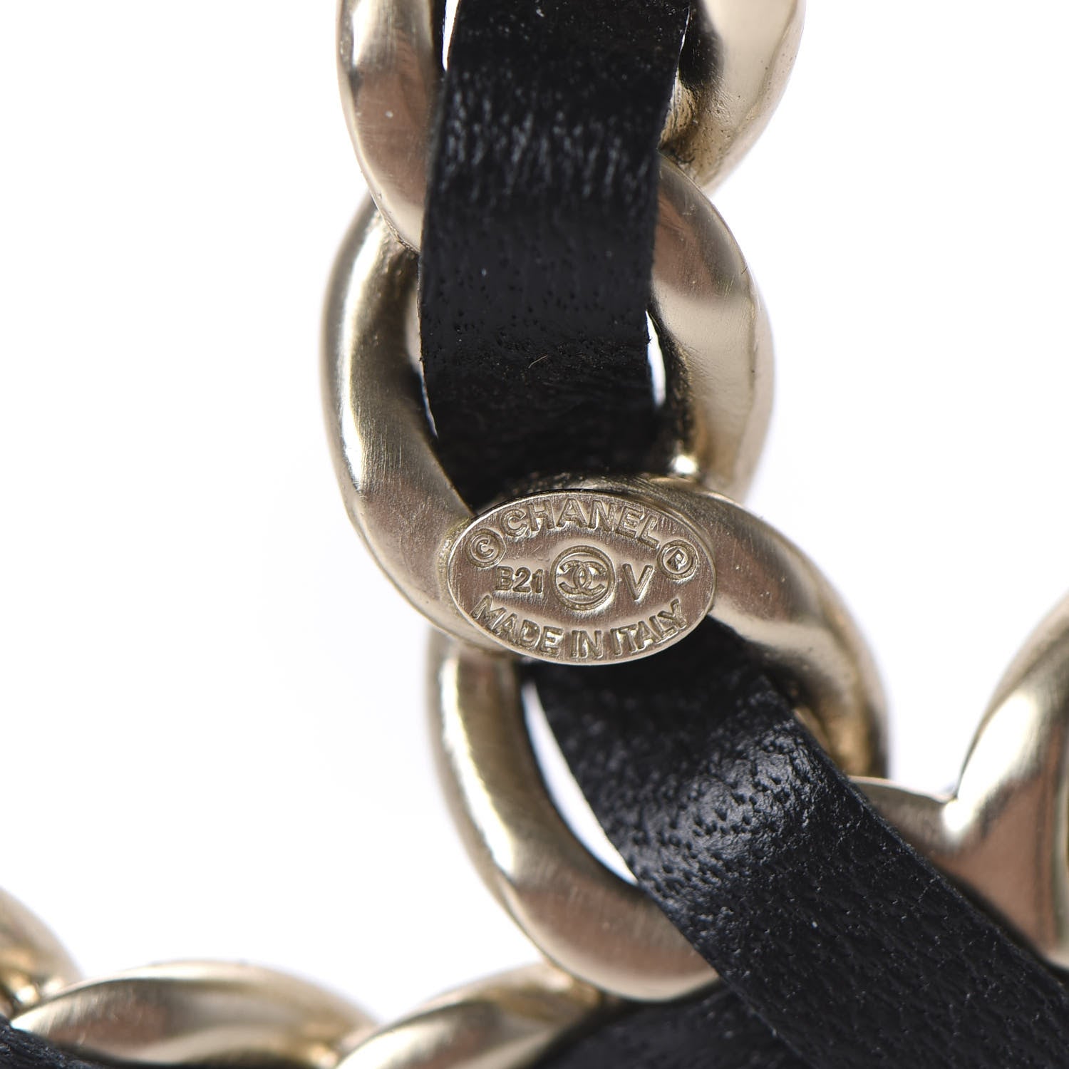Chanel Lambskin Chain CC Brooch Black Gold 4 of 5