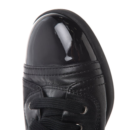 Chanel Lambskin Patent Cap Toe CC Sneakers 35 Black 11 of 11