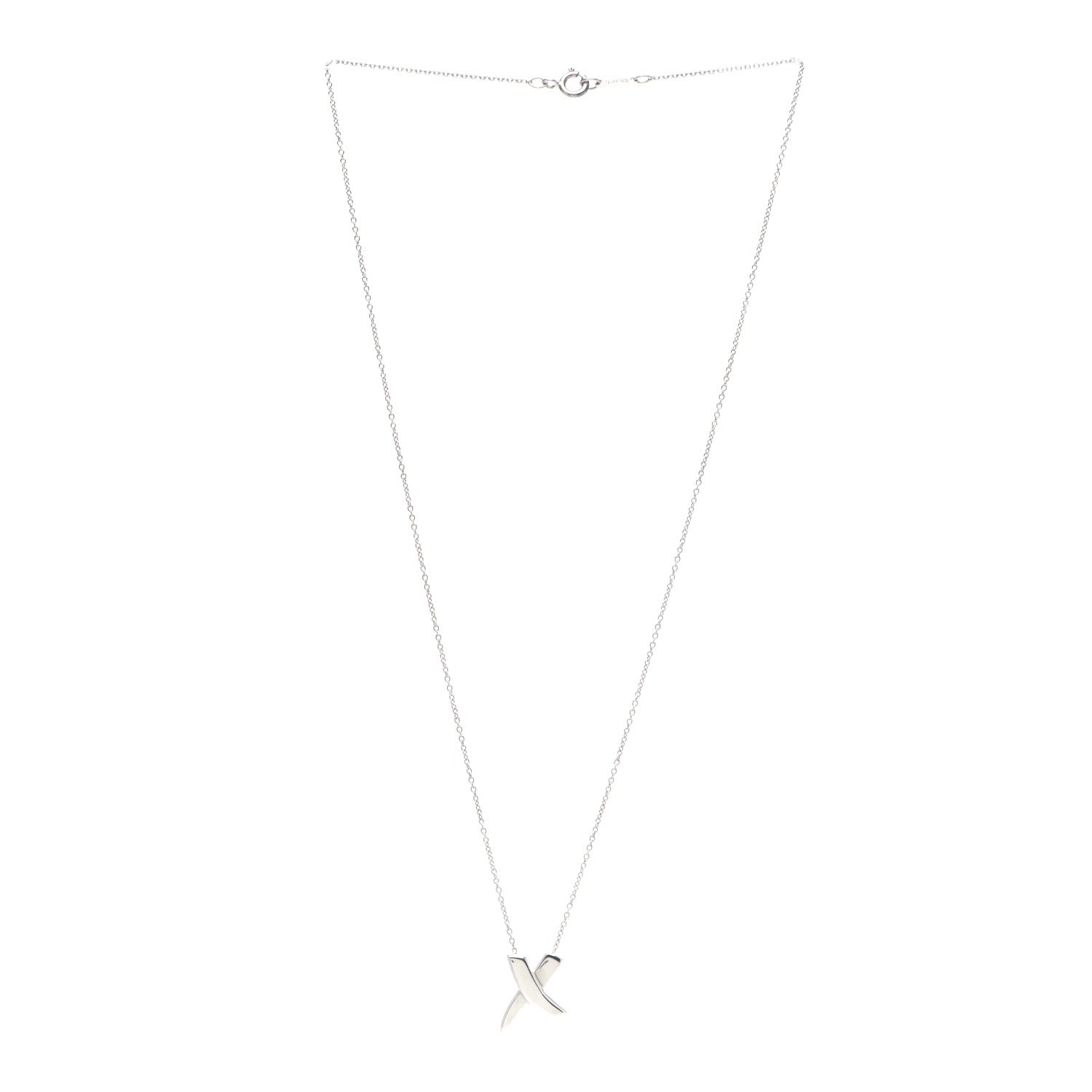 Tiffany Sterling Silver Paloma Picasso Graffiti X Pendant Necklace 3 of 4