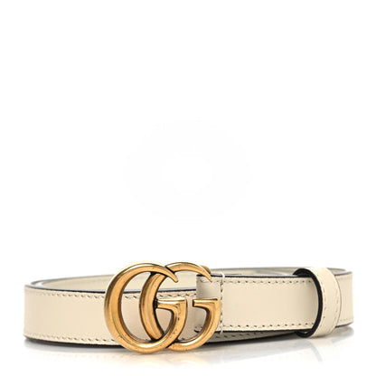 Gucci Calfskin Double G 20mm Belt 70 28 Mystic White 1 of 5