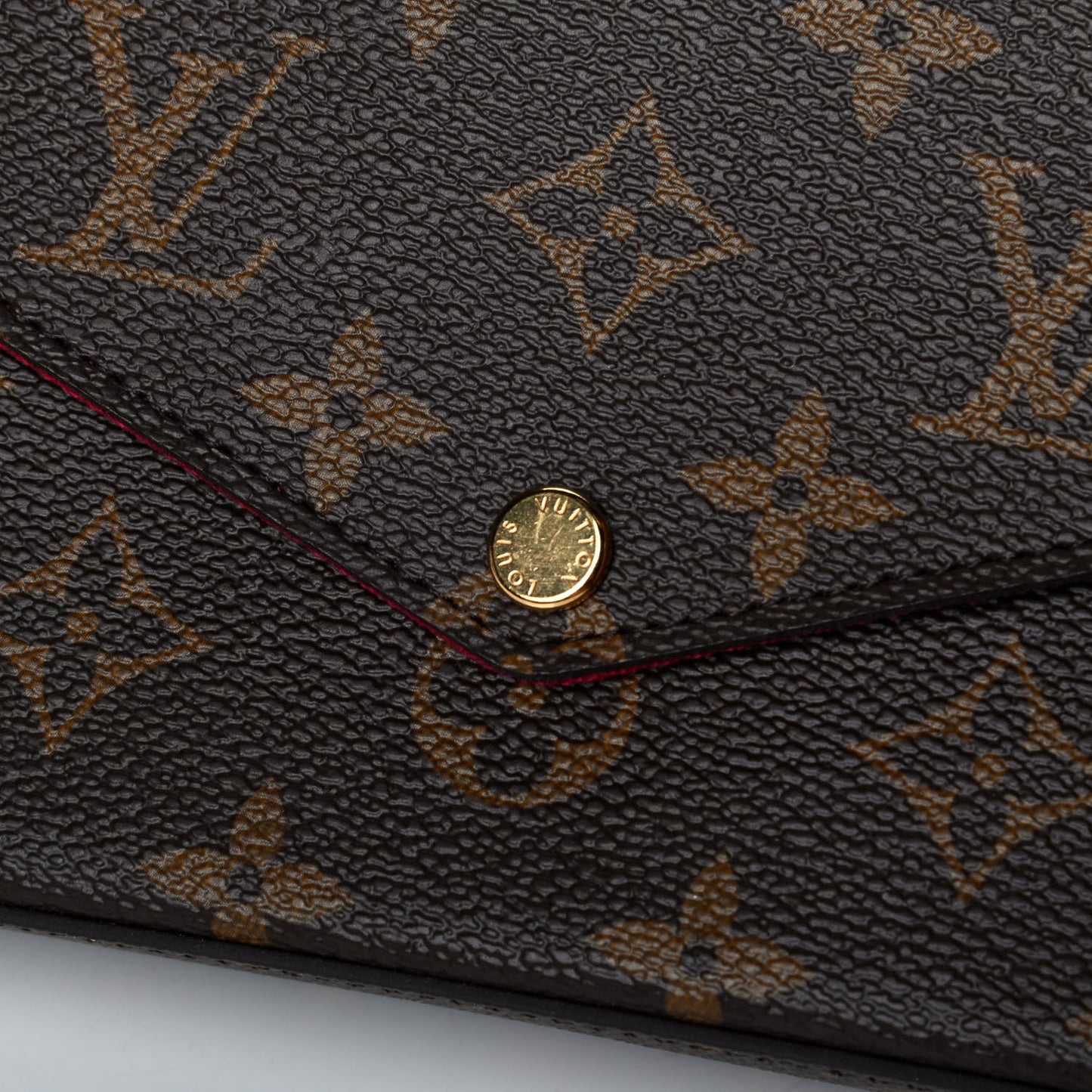 Monogram Pochette Felicie Chain Wallet Fuchsia