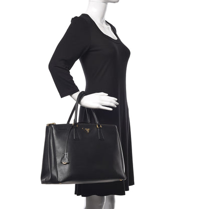 Prada Saffiano Large Galleria Double Zip Tote Black 3 of 15
