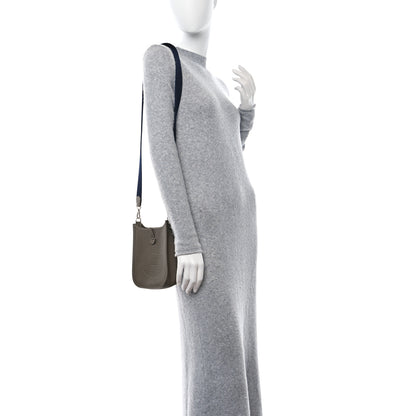 Hermes Taurillon Clemence Amazone Evelyne TPM Etoupe Bleu Indigo 2 of 11