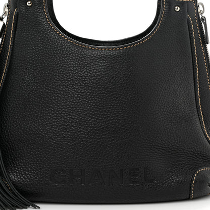 Chanel Grained Calfskin Tassel Hobo Black 8 of 13