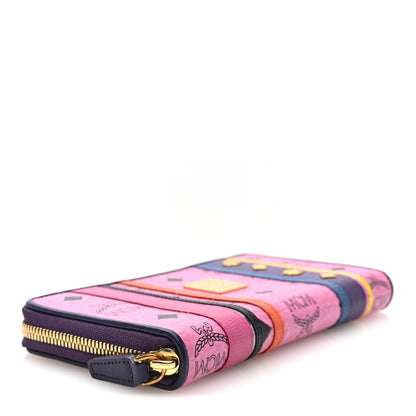MCM Visetos Charms Large Zip Around Wallet Pink 4 of 6