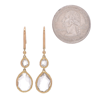Gucci 18K Yellow Gold Quartz Drop Earrings 2 of 5
