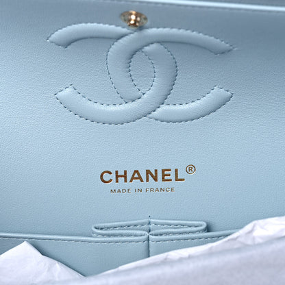 Chanel Caviar Quilted Medium Double Flap Light Blue 5 of 10