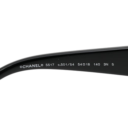 Chanel Acetate Enamel Heart Butterfly Sunglasses 5517 Black 5 of 8