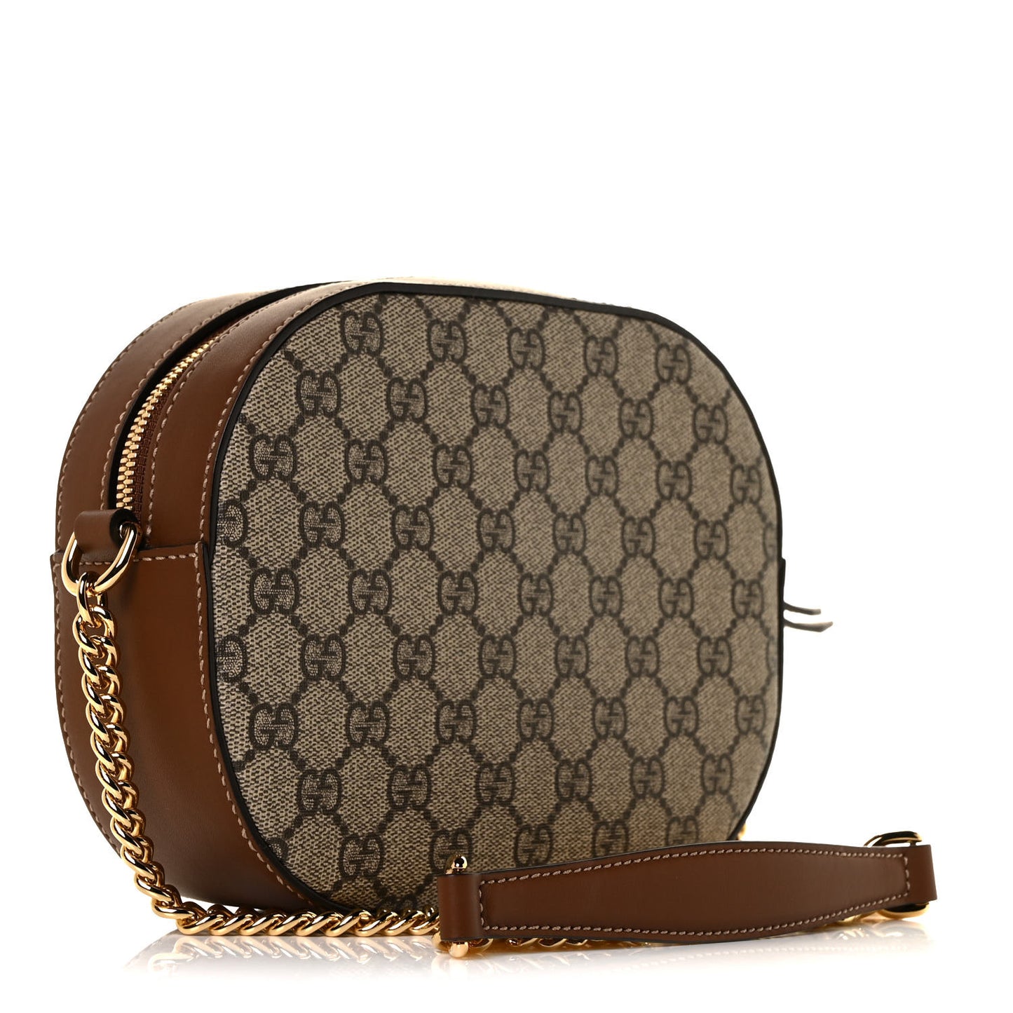 GG Supreme Monogram Blind For Love Embroidered Mini Chain Shoulder Bag Beige Tuscany