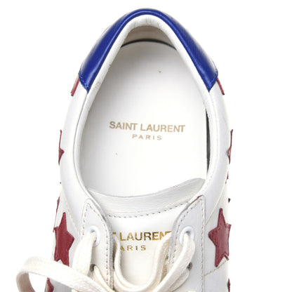 Saint Laurent Calfskin Star Court Sneakers 38.5 White Red 9 of 15