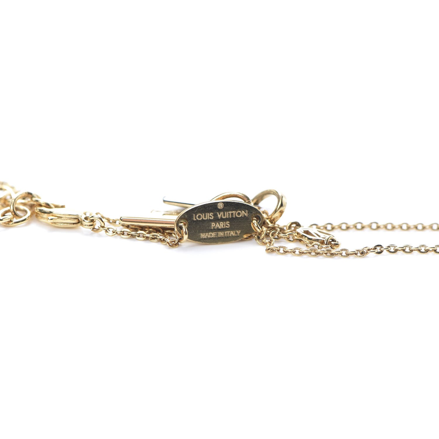 Louis Vuitton Nanogram Name Tag Necklace Gold 4 of 5
