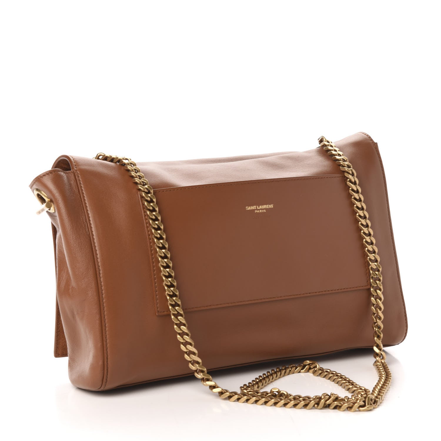 Saint Laurent Smooth Calfskin Suede Medium Reversible Monogram Kate Satchel Light Ochre 11 of 16