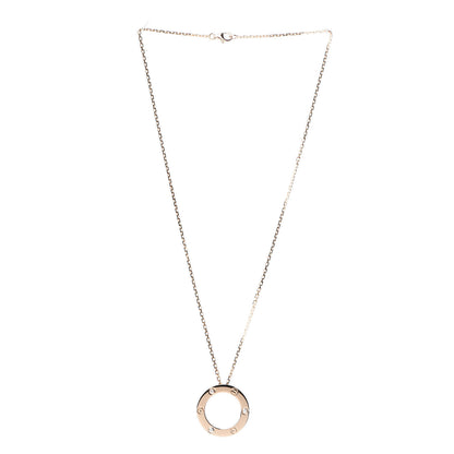 Cartier 18K Pink Gold 3 Diamonds LOVE Pendant Necklace 2 of 6