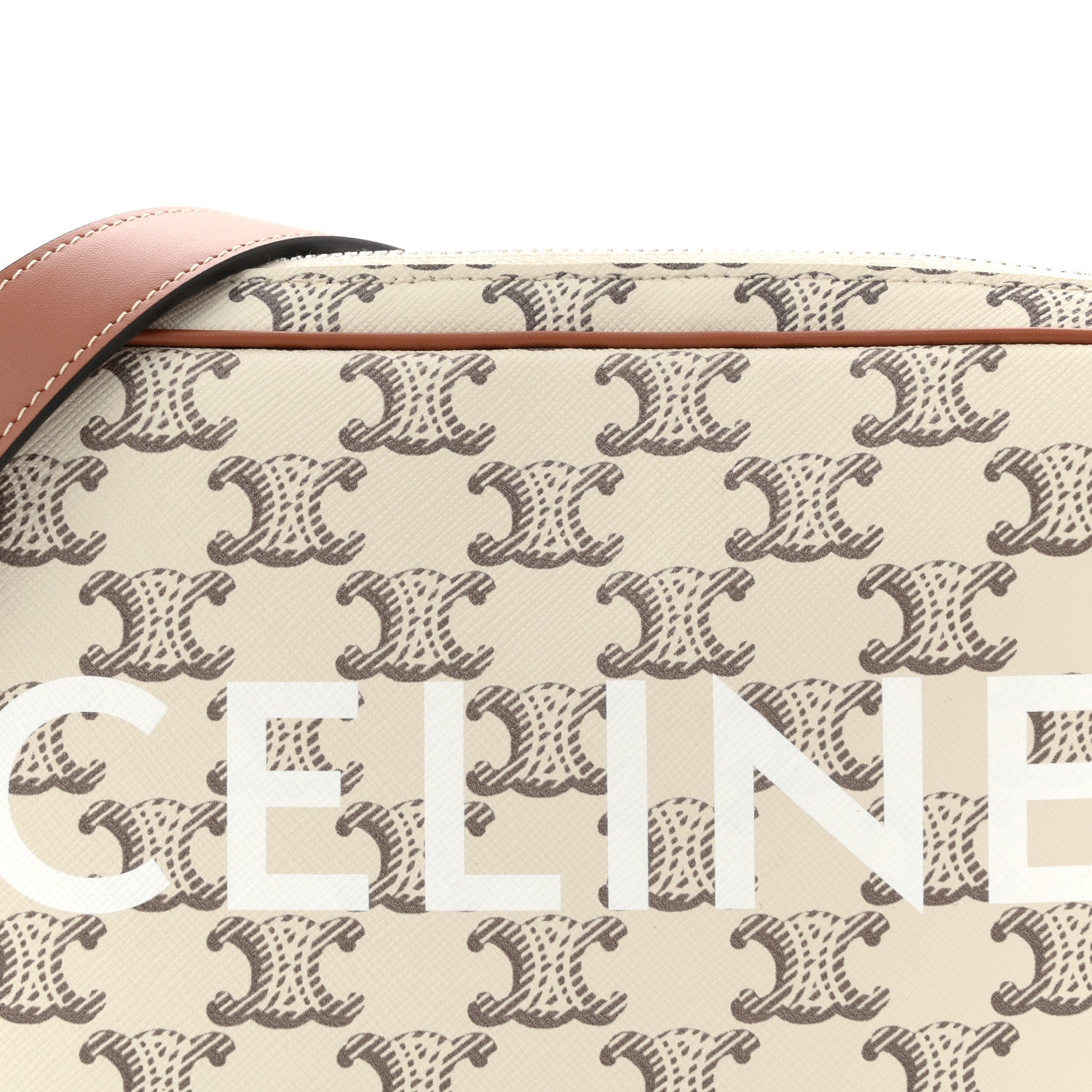 Celine Triomphe Canvas Medium Messenger Bag Tan Ecru 13 of 19