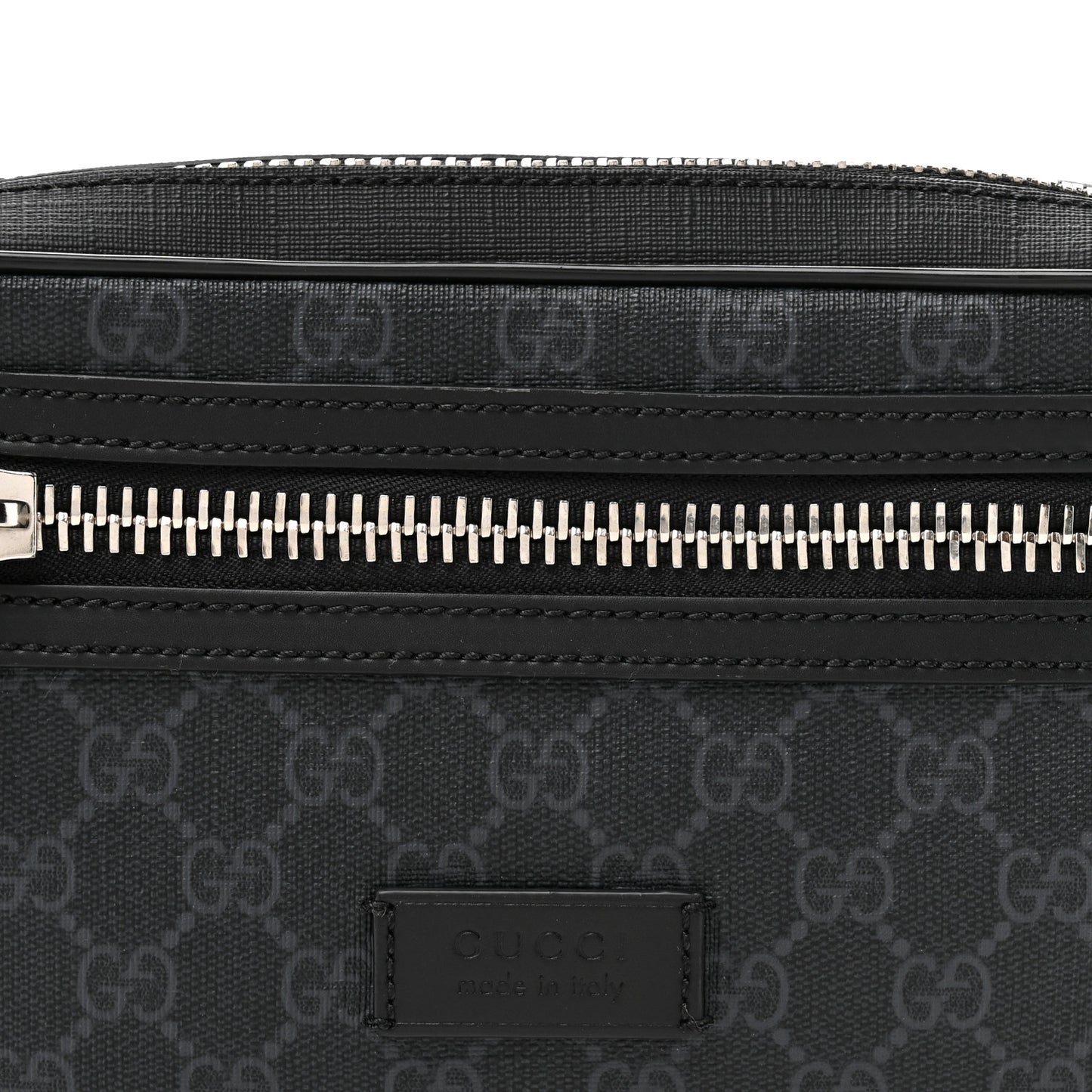 Soft GG Supreme Monogram Web Belt Bag Black Grey
