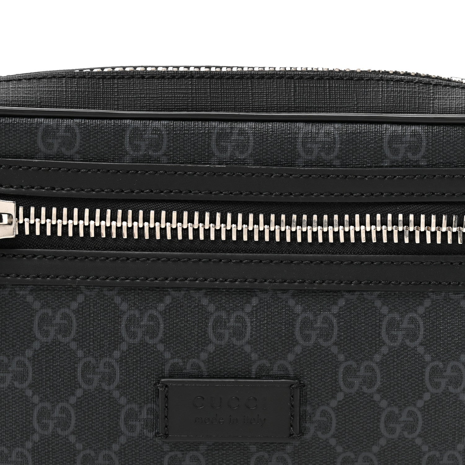 Gucci Soft GG Supreme Monogram Web Belt Bag Black Grey 8 of 10