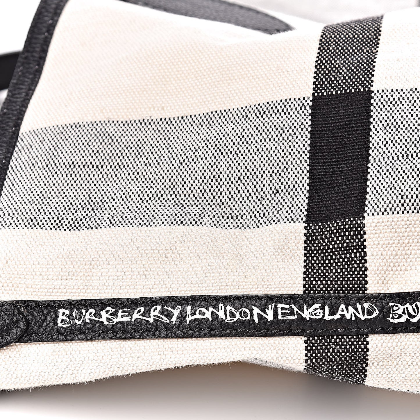Coated Canvas Medium Reversible Doodle Tote White Black