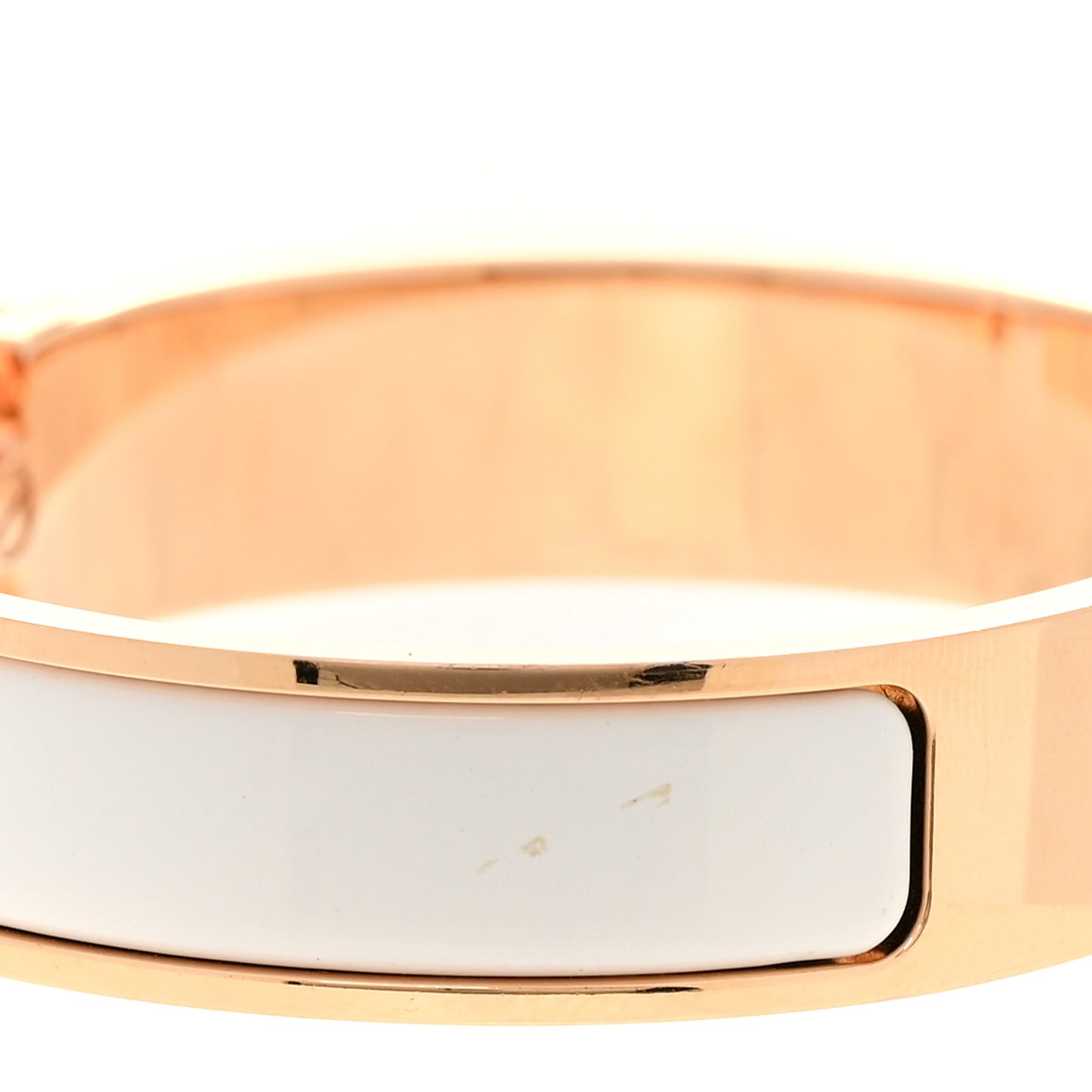 Enamel Narrow Clic Clac H Bracelet PM White