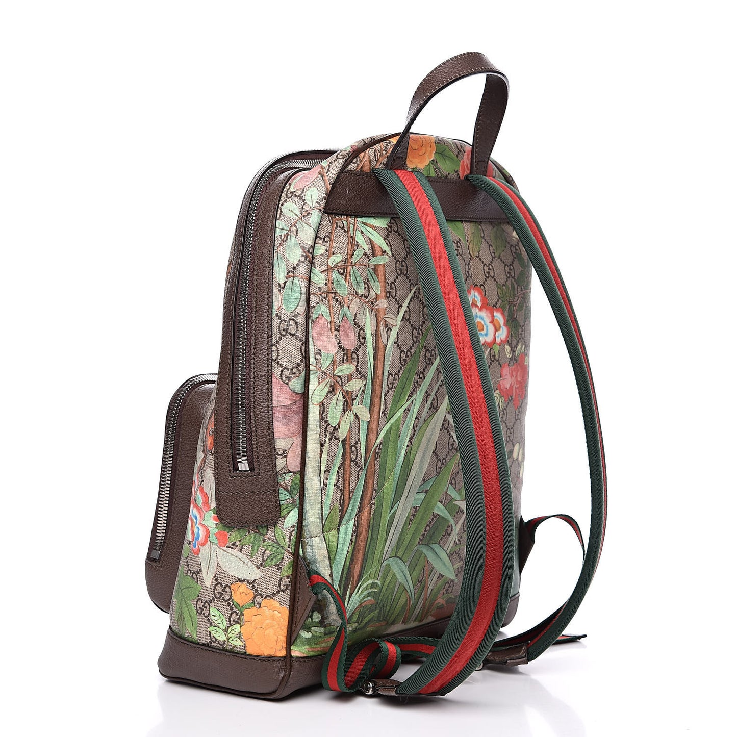 GG Supreme Monogram Tian Web Small Day Backpack Beige Multicolor New Acero