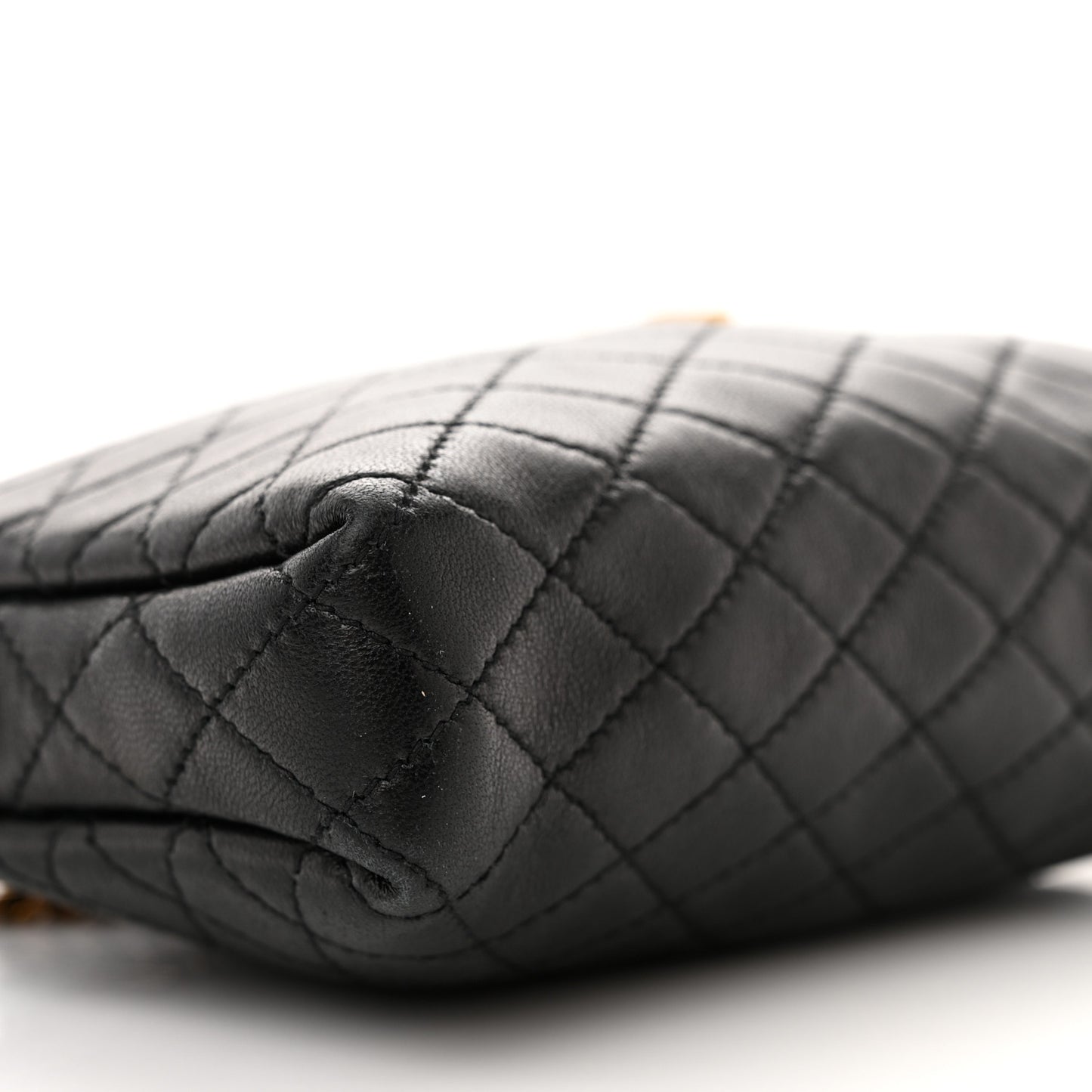Lambskin Quilted Gaby Zipped Pouch Black