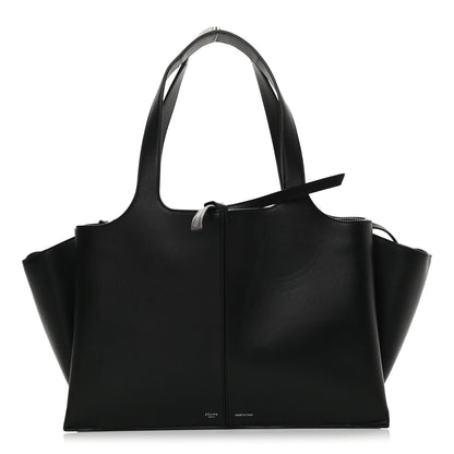 Celine Supple Natural Calfskin Medium Tri-Fold Bag Black 1 of 10