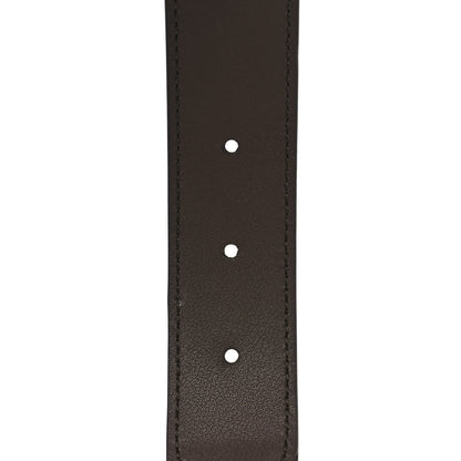Gucci GG Supreme Monogram Plutone Calfskin Enamel Interlocking G 30mm Belt 75 30 Beige Ebony New Acero 5 of 6