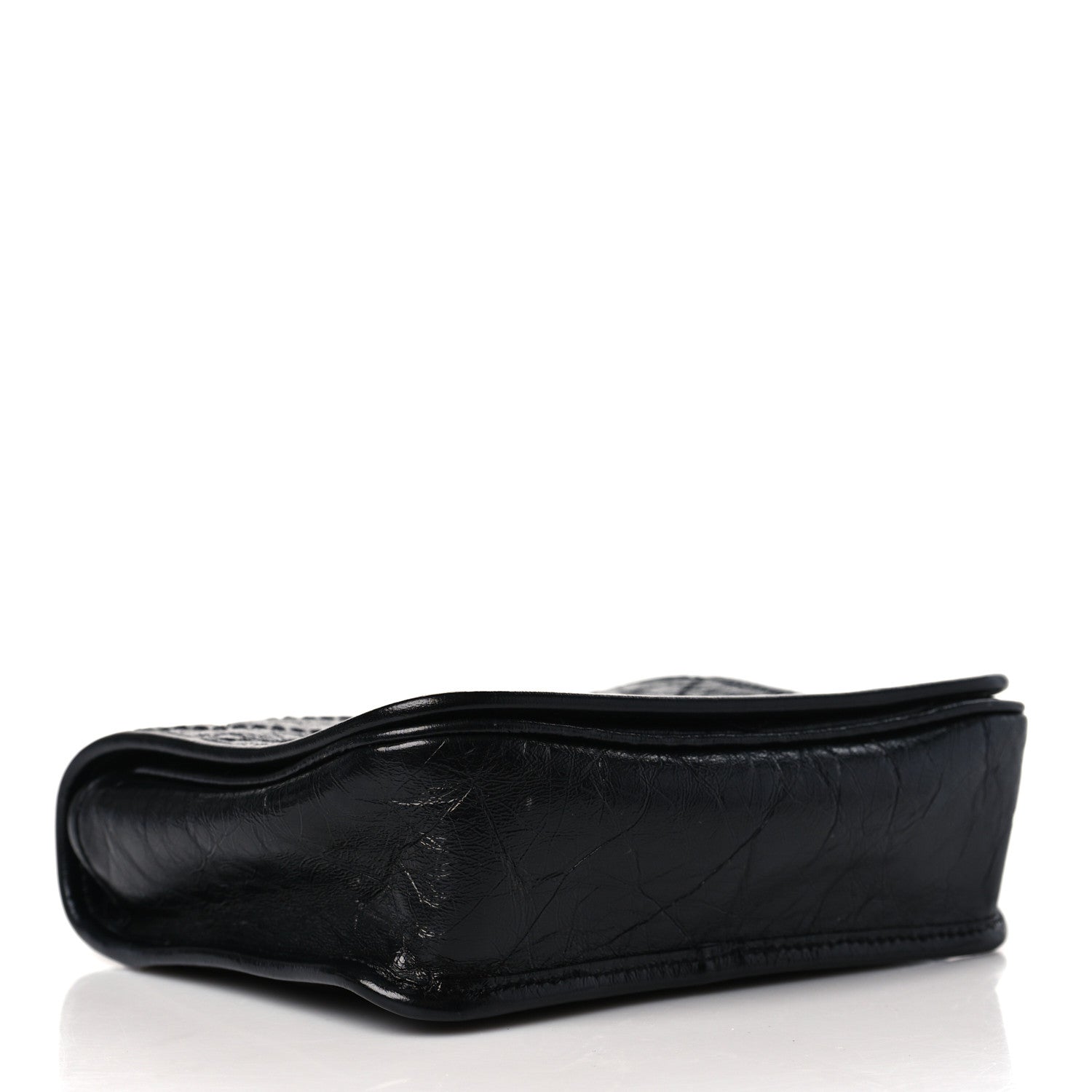 Saint Laurent Crinkled Calfskin Matelasse Monogram Niki Chain Wallet Black 4 of 9