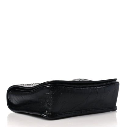 Saint Laurent Crinkled Calfskin Matelasse Monogram Niki Chain Wallet Black 4 of 9