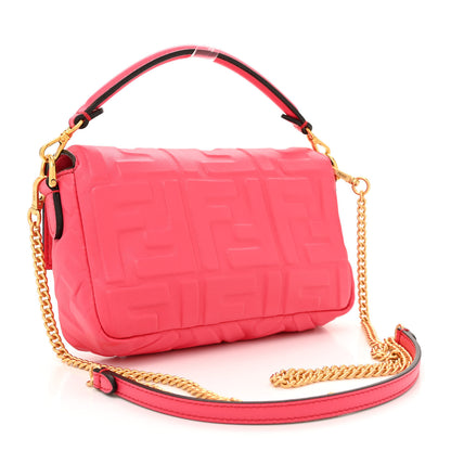 Fendi Nappa FF 1974 Embossed Mini Baguette Lampone 3 of 12