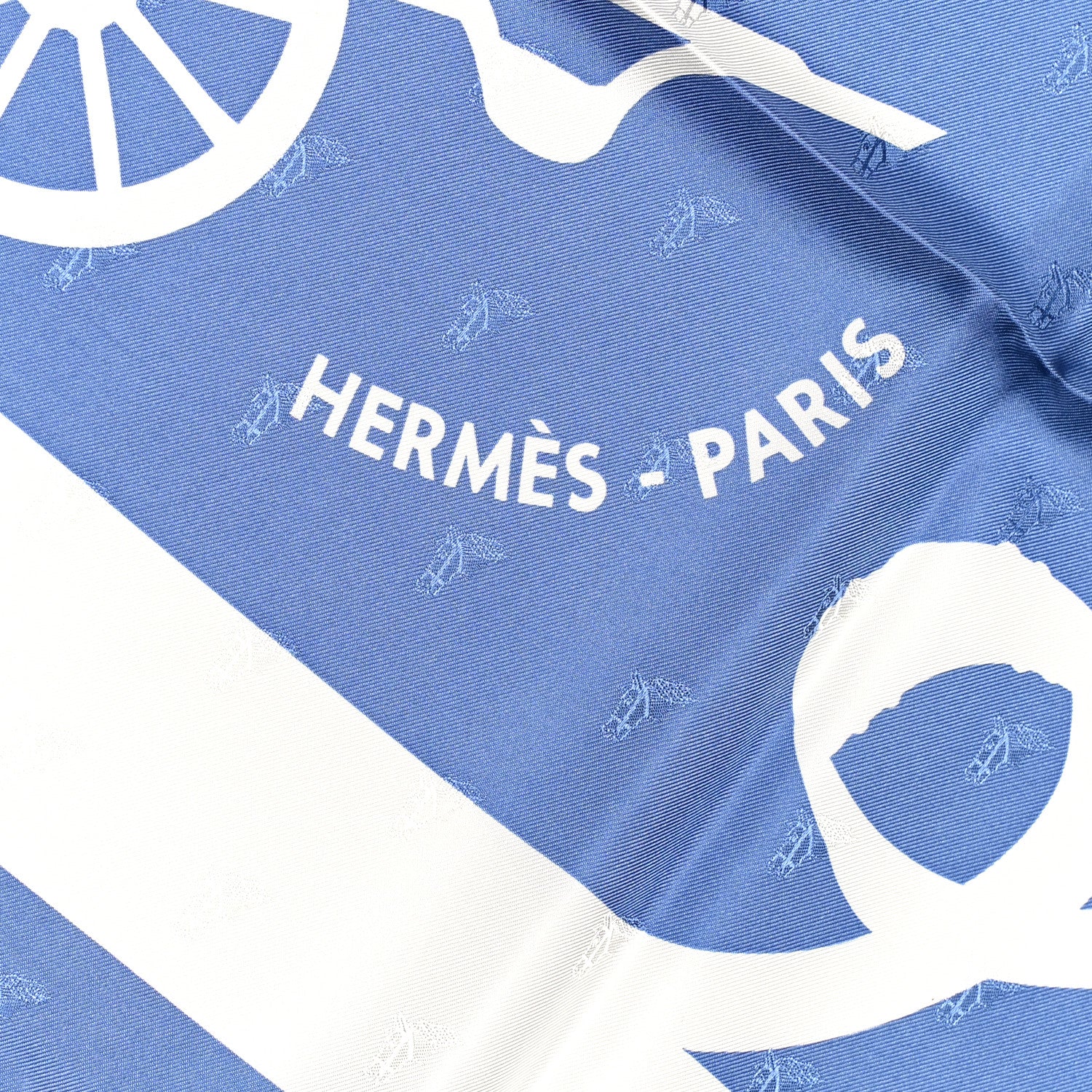Hermes Silk Tete De Cheval Tout En Carre Scarf 90 Bleu Lavande Blanc 4 of 6
