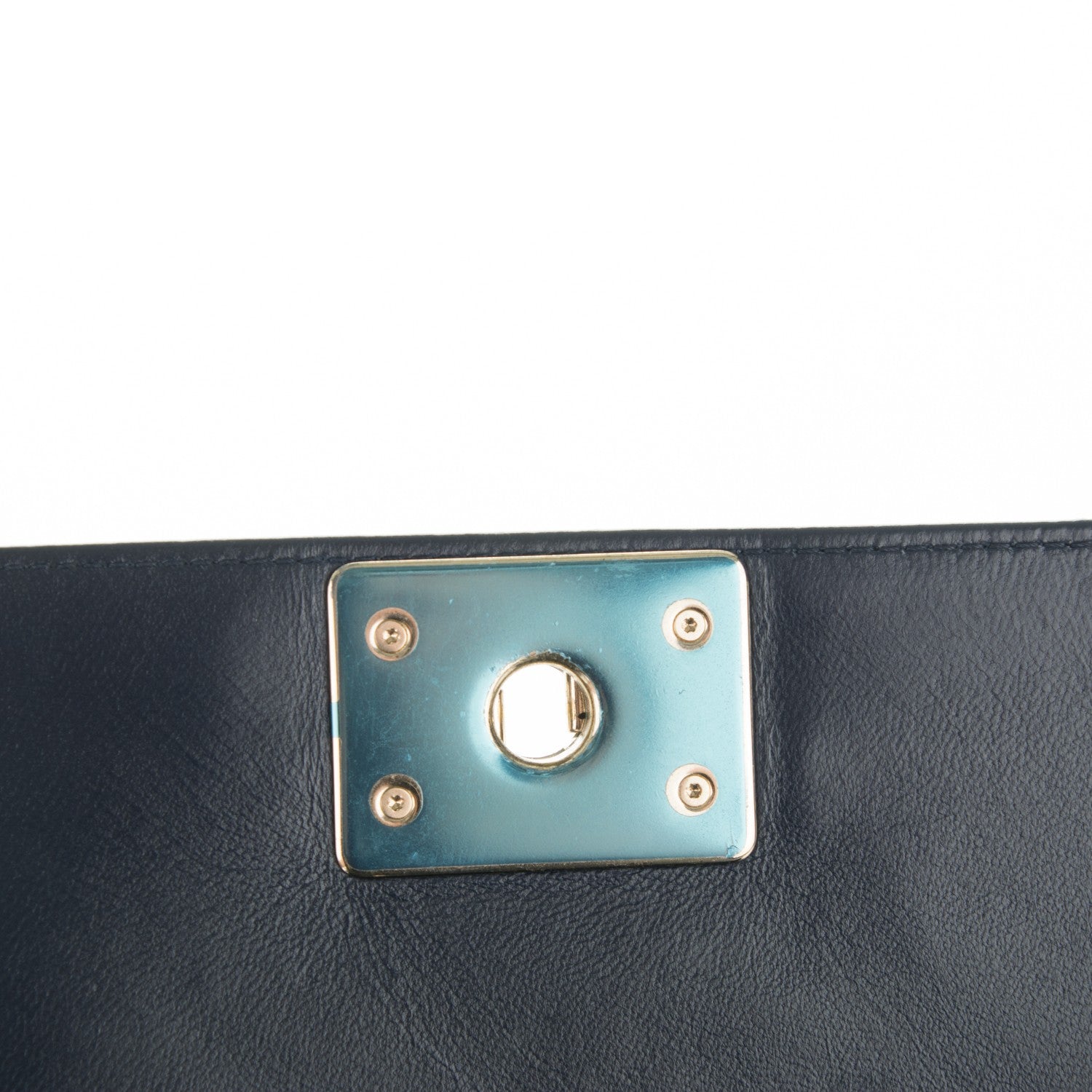 Chanel Lambskin Quilted New Medium Boy Flap Dark Navy Blue 7 of 8
