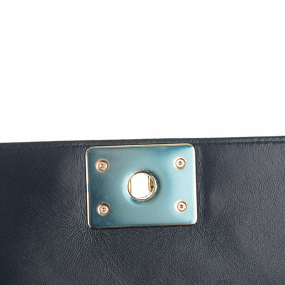 Chanel Lambskin Quilted New Medium Boy Flap Dark Navy Blue 7 of 8