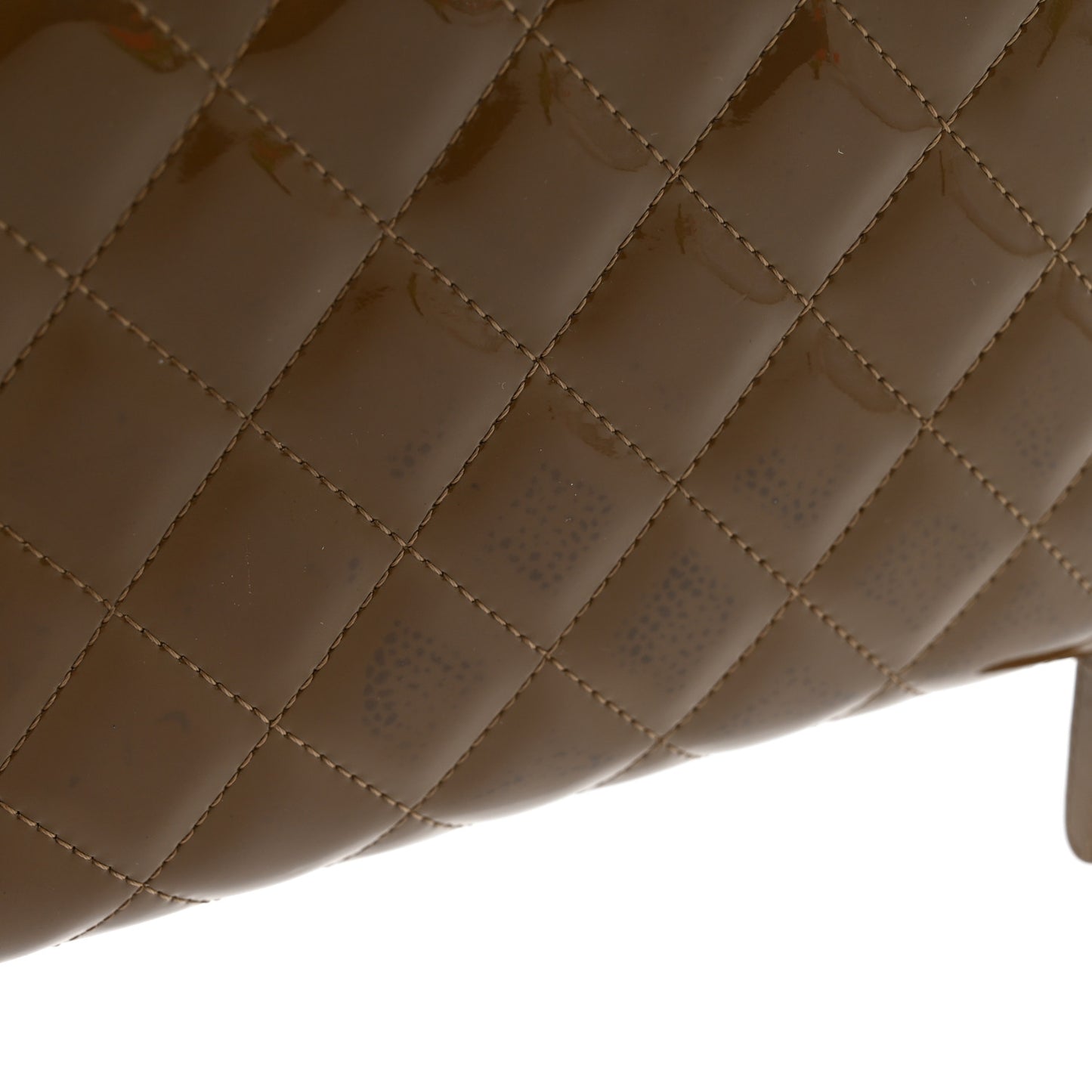 Patent Quilted Large Zip Around Organizer Wallet Brown