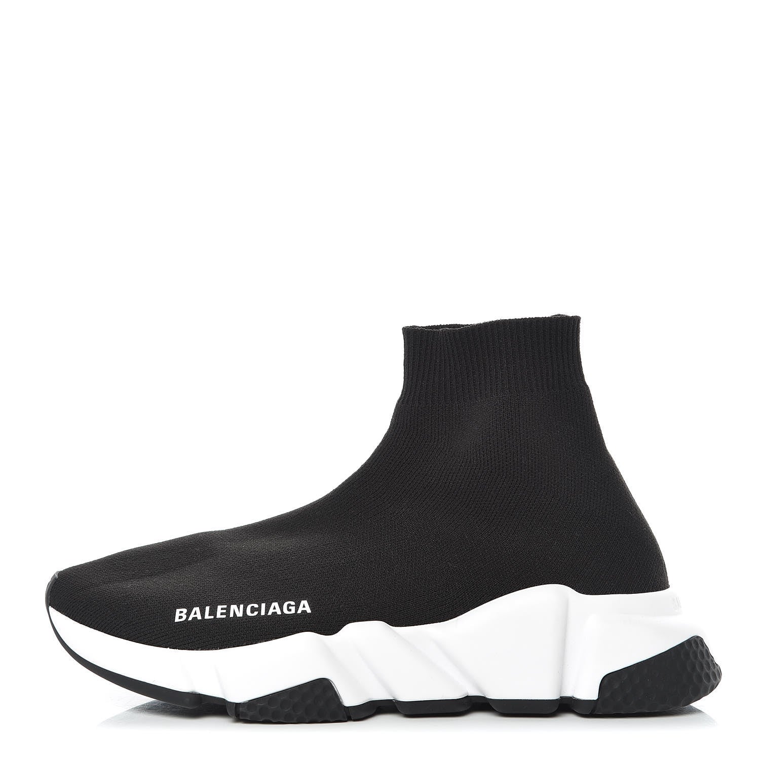 Balenciaga Neoprene Knit Womens Speed Sneakers 35 Black White 1 of 8