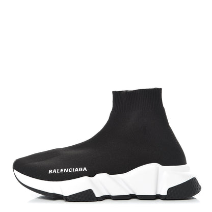 Balenciaga Neoprene Knit Womens Speed Sneakers 35 Black White 1 of 8