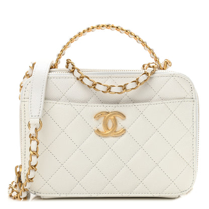 Chanel Caviar Quilted Small Pick Me Up Vanity Case White 1 of 10