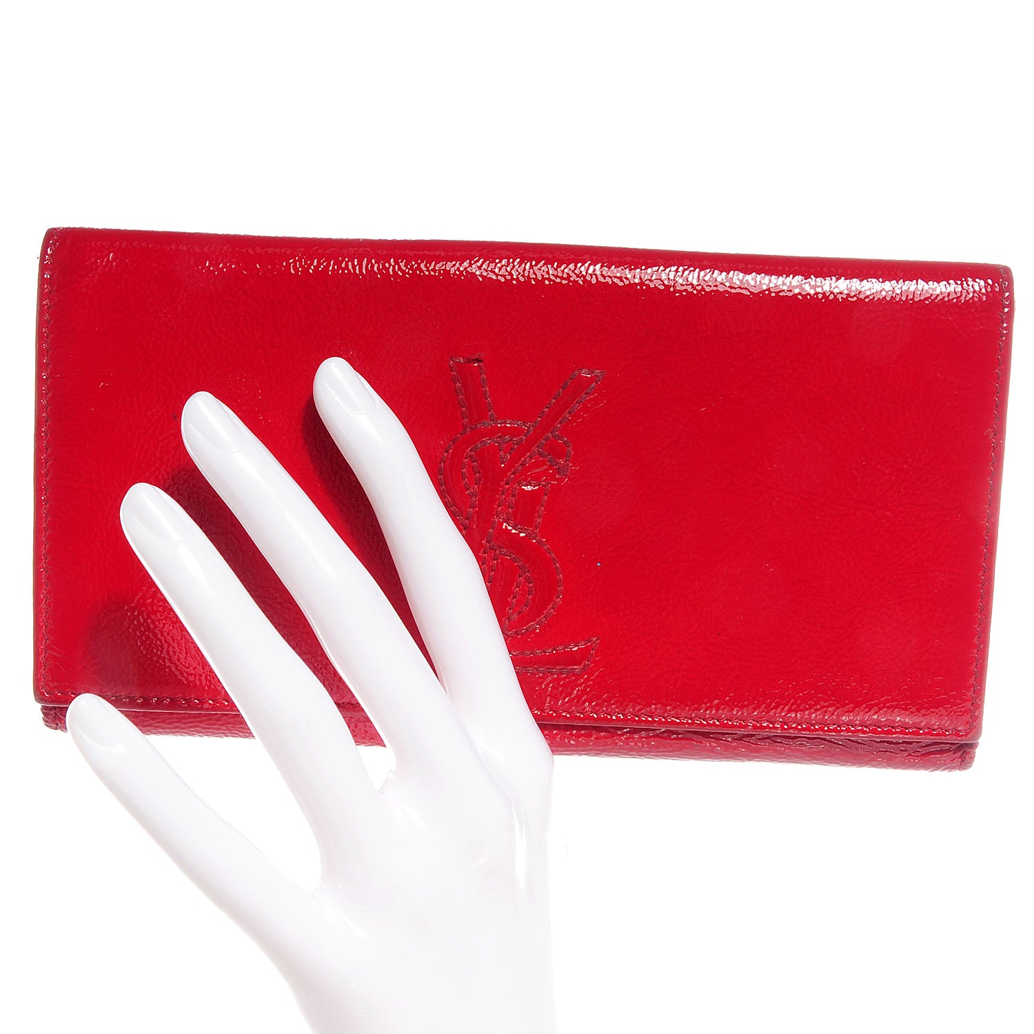 Saint Laurent Patent Belle De Jour Continental Wallet Rouge 2 of 7