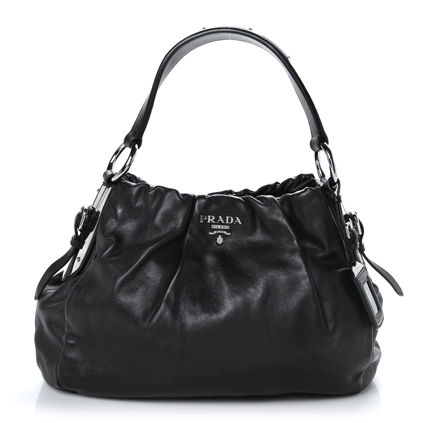 Vitello Daino Shoulder Bag Black