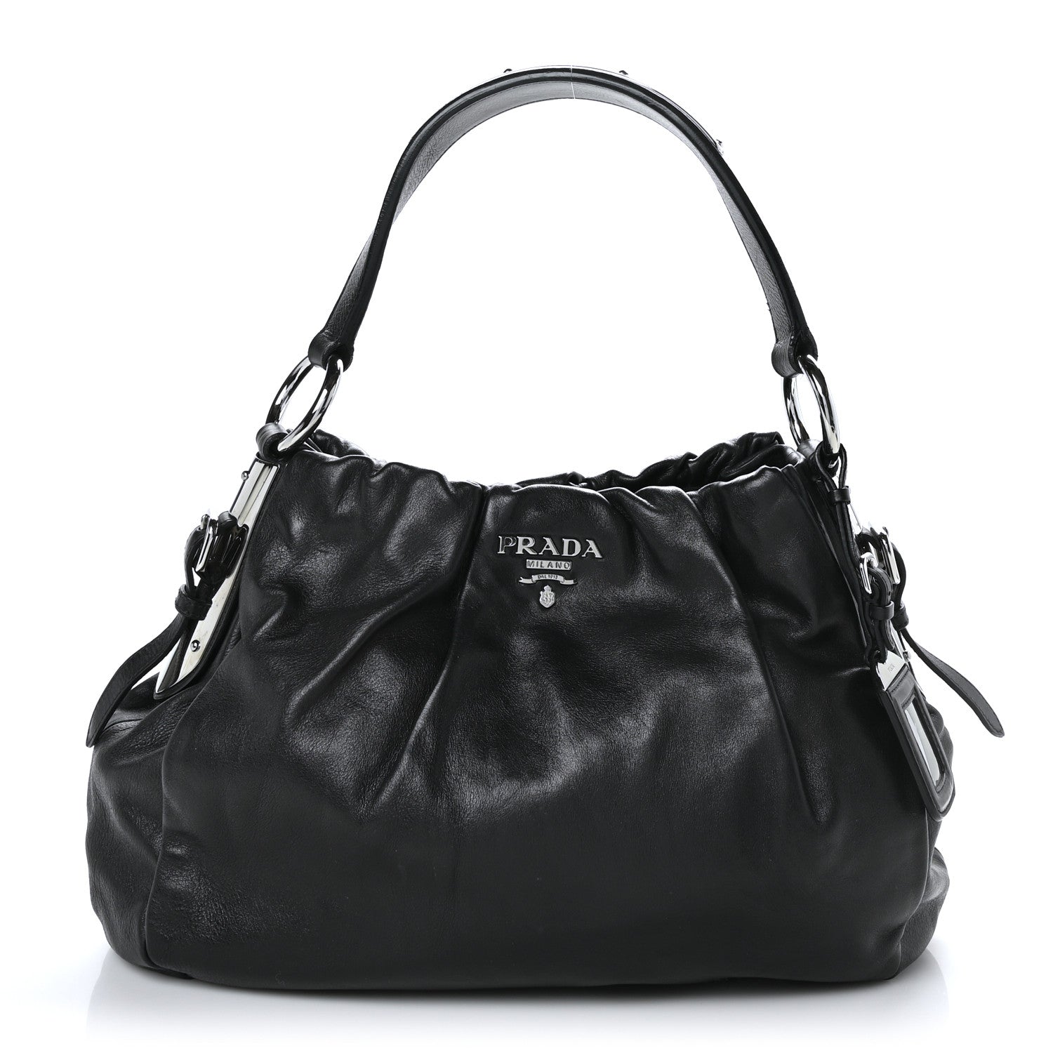 Prada Vitello Daino Shoulder Bag Black 1 of 7