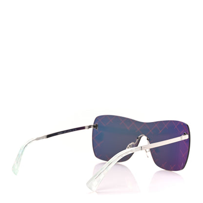 Chanel Shield Runway Sunglasses 4215 Silver Red 4 of 10