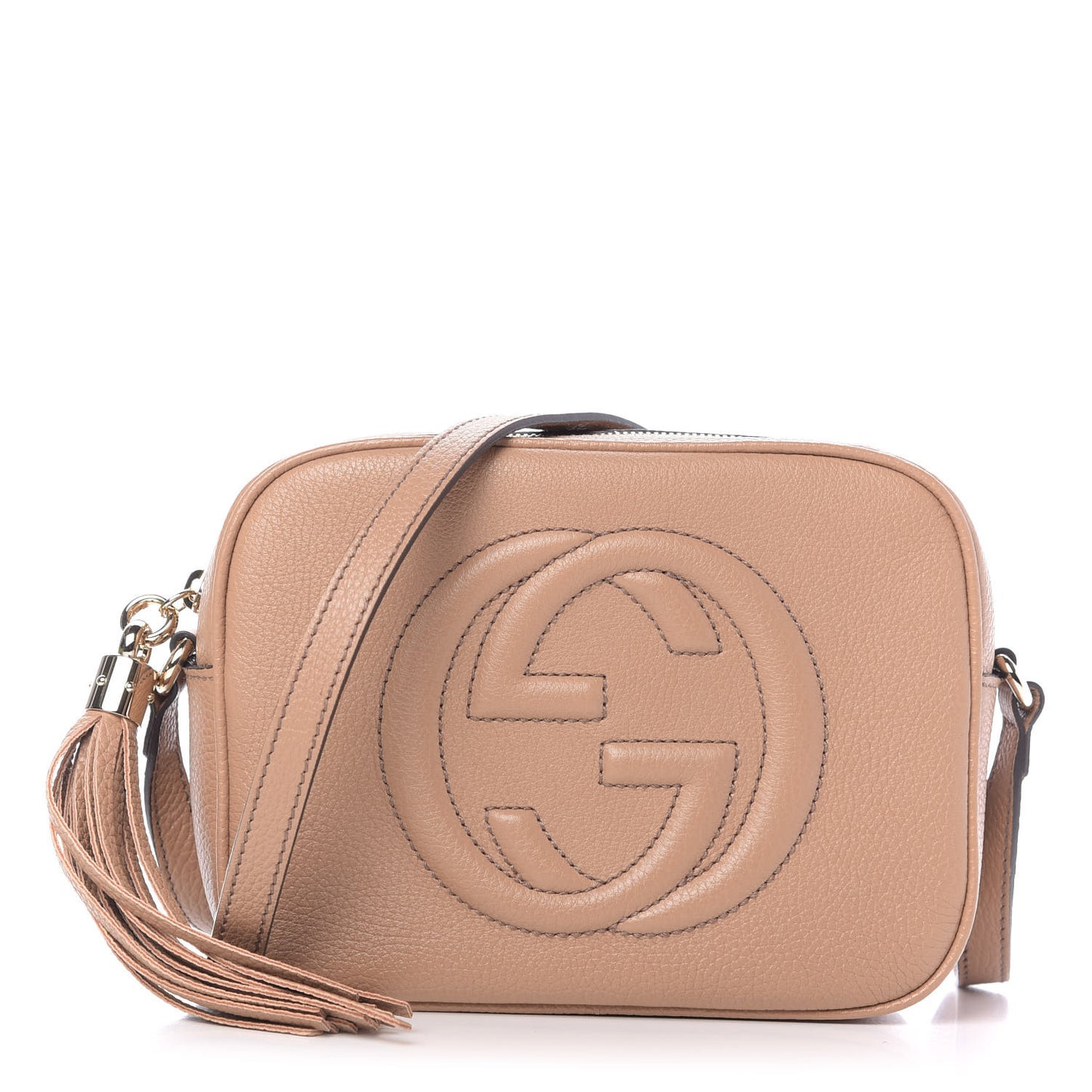 Pebbled Calfskin Small Soho Disco Bag Camelia
