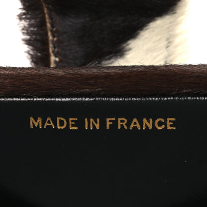 Chanel Pony Hair Quilted Cow Print Mini Top Handle Vanity Case Brown White 7 of 13