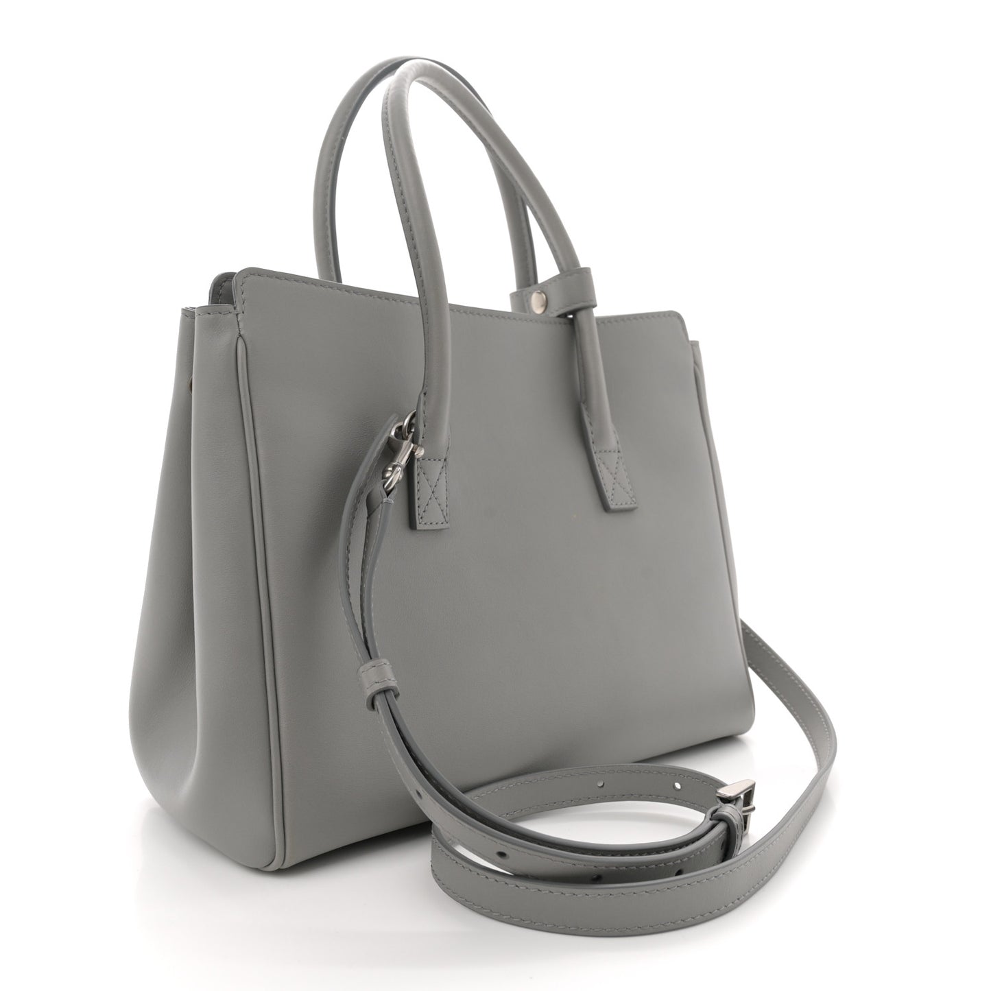 Smooth Calfskin Mini Hampton Carry All Bag Grey