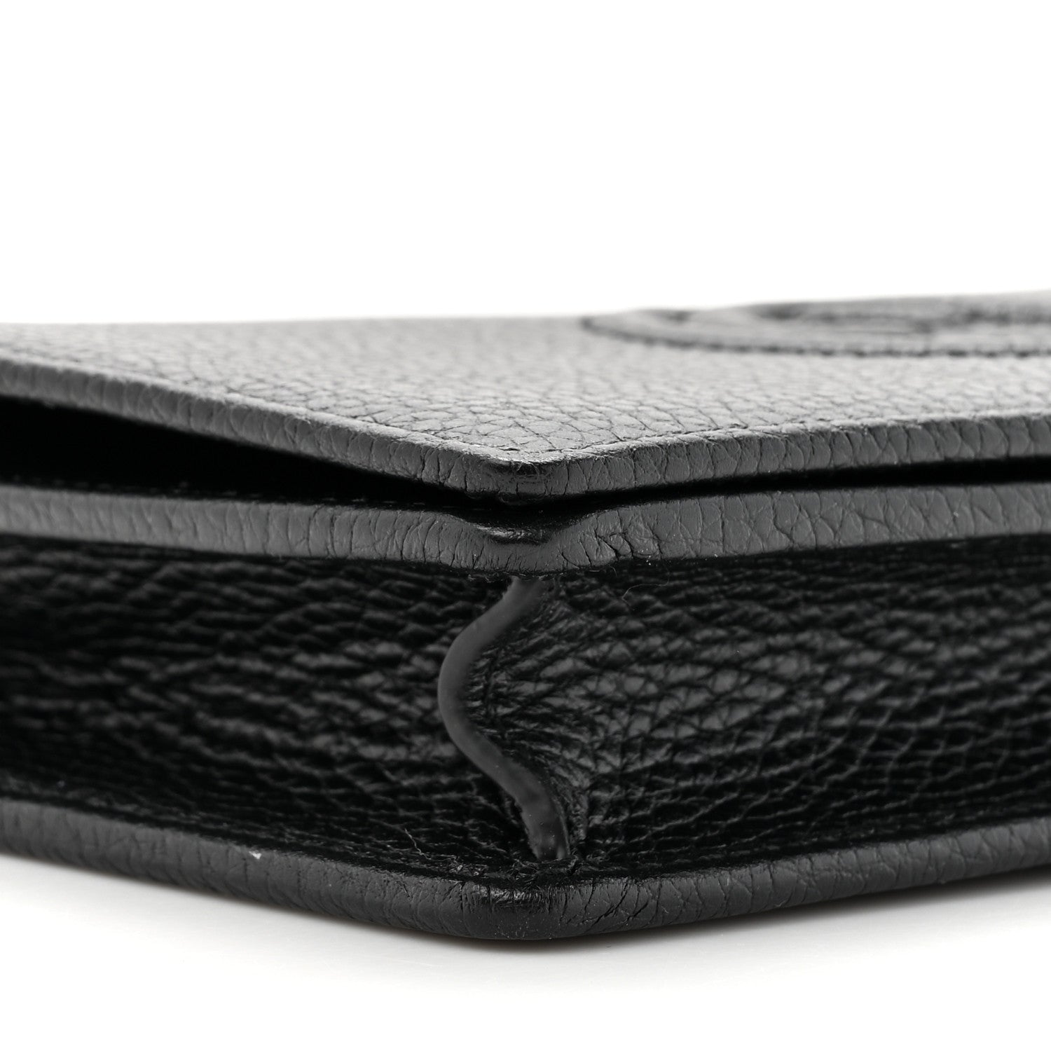 Gucci Pebbled Calfskin Soho Wallet On Chain Black 9 of 10
