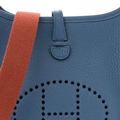 Hermes Taurillon Clemence Amazone Evelyne TPM Bleu Agate Cuivre 8 of 11