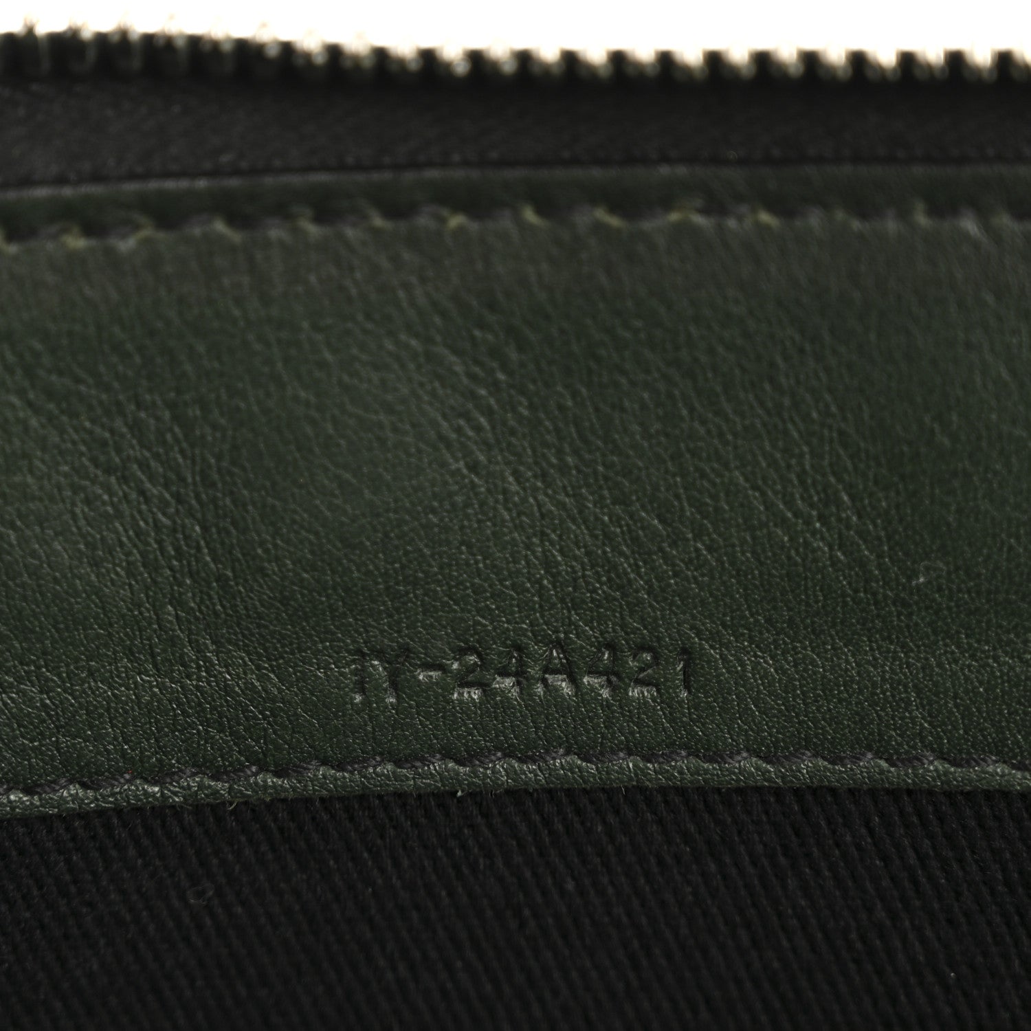 Salvatore Ferragamo Calfskin Gancini Embossed Wristlet Clutch Dark Green 7 of 13