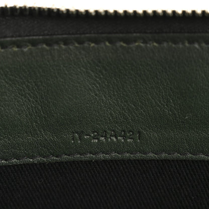 Salvatore Ferragamo Calfskin Gancini Embossed Wristlet Clutch Dark Green 7 of 13